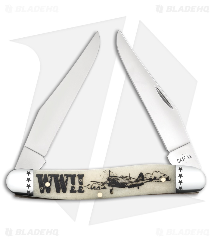 Case Knives Muskrat WWII Knife 3.9" Smooth Natural Bone (Muskrat SS) 58490