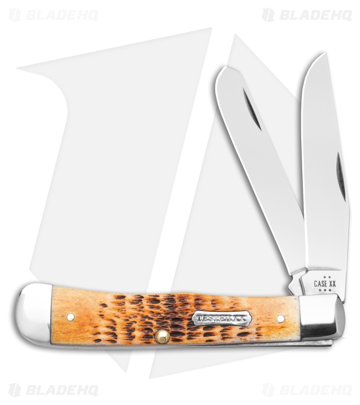 Case Cutlery Jig Trapper Burnt Amber Bone Rogers (3.35" Satin) 51390