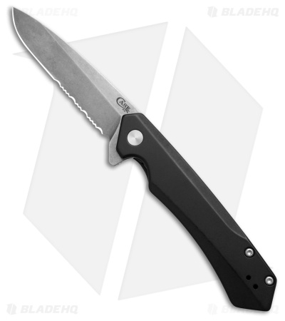 Case Cutlery Kinzua Frame Lock Spear Point Knife Black Aluminum (3.4" SW Serr)