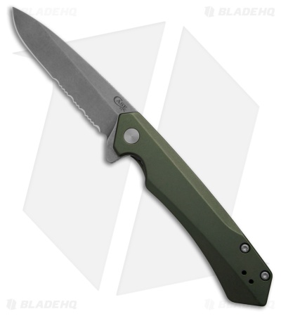 Case Cutlery Kinzua Frame Lock Spear Point Knife OD Green Al (3.4" SW Serr)