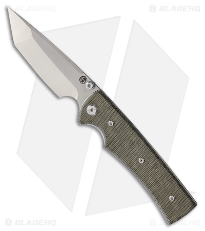 Chaves Knives Liberation 229 Tanto Knife Green Micarta (3.5" Satin)