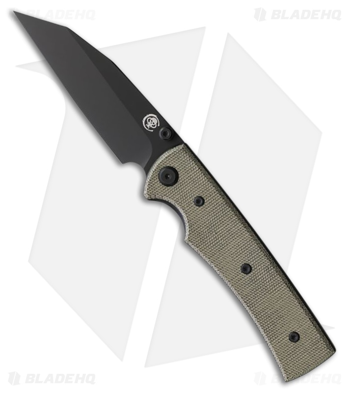 Chaves Knives Blue Label Sangre 229 Liner Lock Knife Green Micarta (3.5" Black)