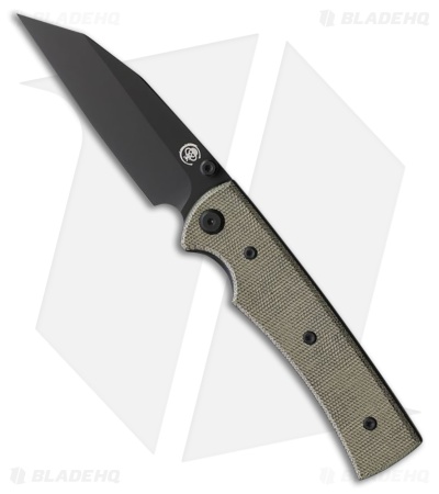 Chaves Knives Blue Label Sangre 229 Liner Lock Knife Green Micarta (3.5" Black)