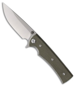 Chaves Knives Liberation Street Drop Point Knife Green Micarta (3.1" Satin)