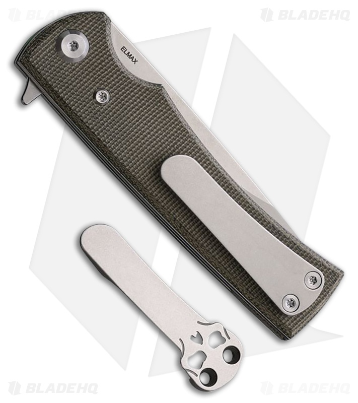Chaves Knives Liberation Street Drop Point Knife Green Micarta (3.1" Satin)