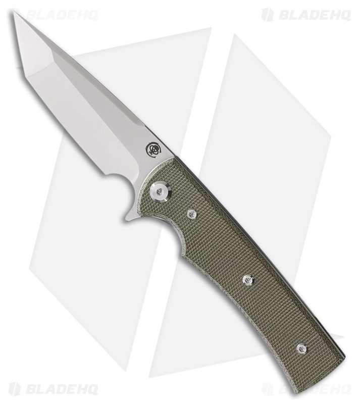 Chaves Knives Liberation Street Tanto Knife Green Micarta (3.1" Satin)