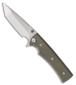 Chaves Knives Liberation Street Tanto Knife Green Micarta (3.1" Satin)