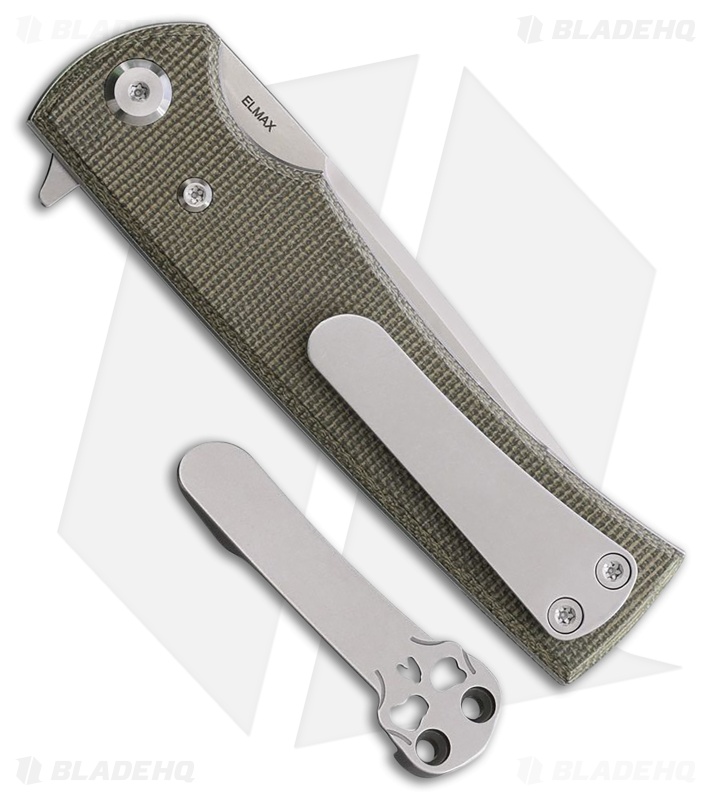 Chaves Knives Liberation Street Tanto Knife Green Micarta (3.1" Satin)