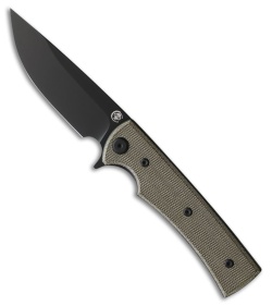 Chaves Knives Liberation Street Drop Point Knife Green Micarta (3.1" Black PVD)