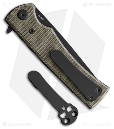 Chaves Knives Liberation Street Drop Point Knife Green Micarta (3.1" Black PVD)