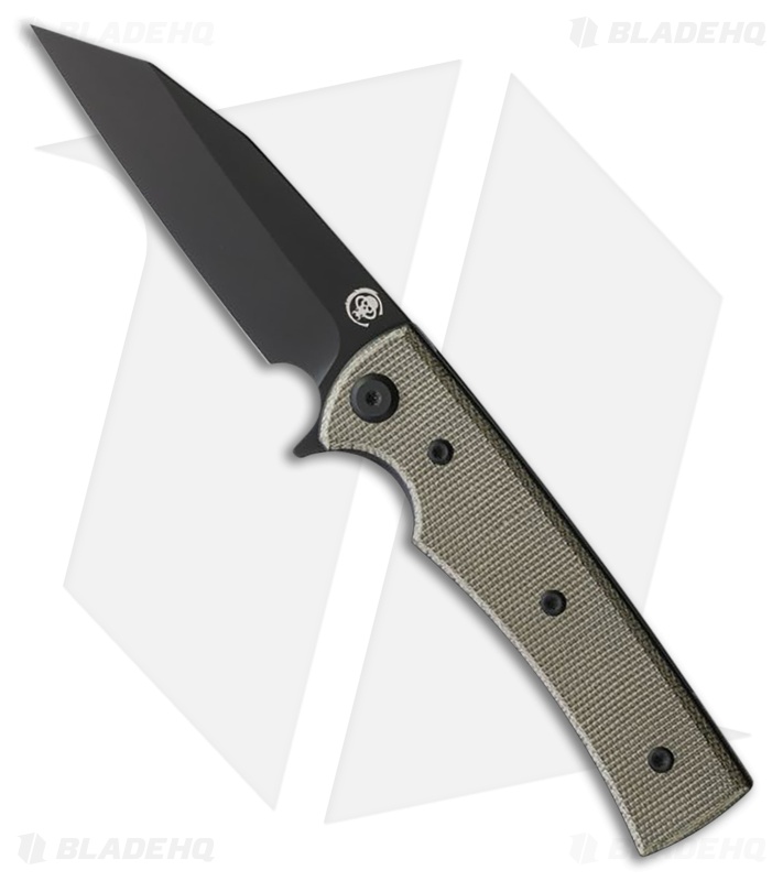 Chaves Knives Blue Label Sangre Street Knife Green Micarta (3.5" Black PVD)