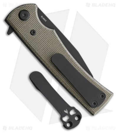 Chaves Knives Blue Label Sangre Street Knife Green Micarta (3.5" Black PVD)