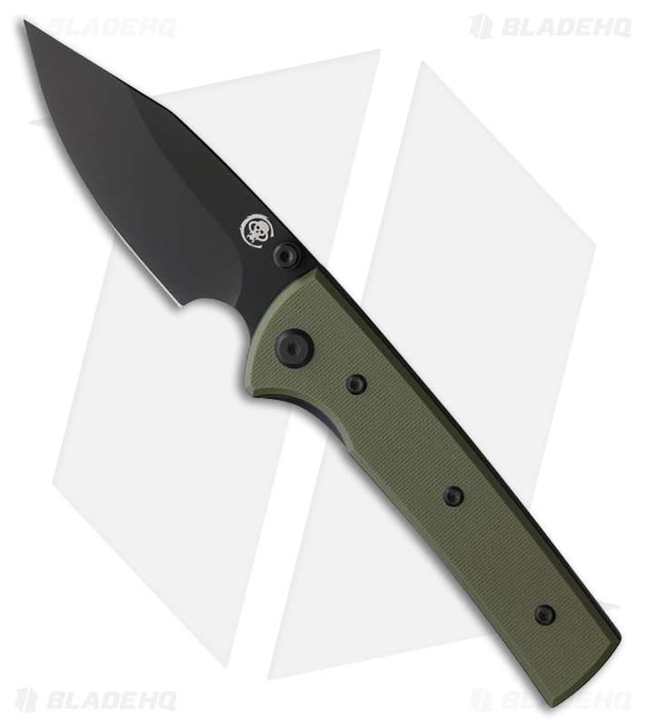 Chaves Knives Blue Label Scapegoat Street Knife Green G-10 (3.5" Black)