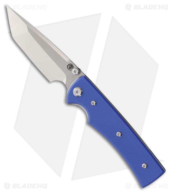 Chaves Knives Liberation 229 Tanto Knife Blue G-10 (3.5" Satin)