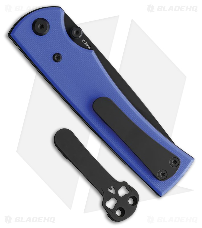 Chaves Knives Liberation 229 Drop Point Knife Blue G-10 (3.5" Black PVD)
