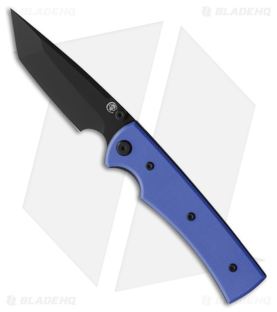 Chaves Knives Liberation 229 Tanto Knife Blue G-10 (3.5" Black PVD)