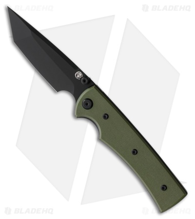 Chaves Knives Liberation 229 Tanto Knife OD Green G-10 (3.5" Black PVD)