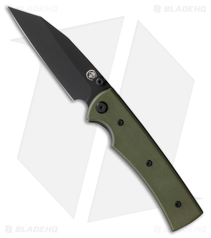 Chaves Knives Blue Label Sangre 229 Liner Lock Knife Green G-10 (3.5" Black)