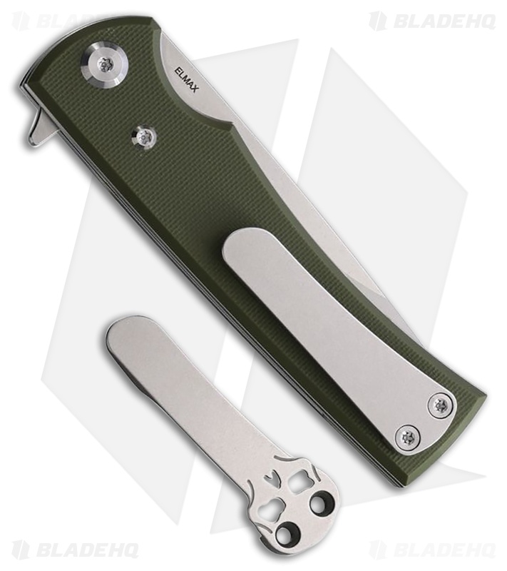Chaves Knives Liberation Street Drop Point Knife Green G-10 (3.1" Satin)