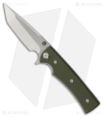 Chaves Knives Liberation Street Tanto Knife Green G-10 (3.1" Satin)