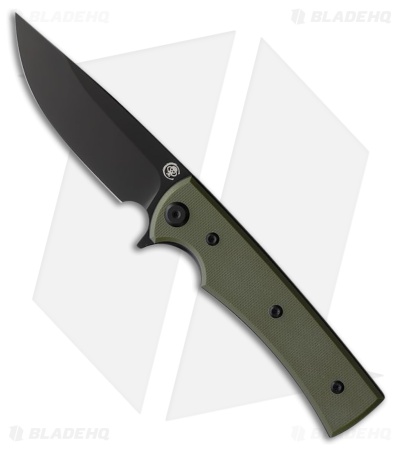 Chaves Knives Liberation Street Drop Point Knife Green G-10 (3.1" Black PVD)