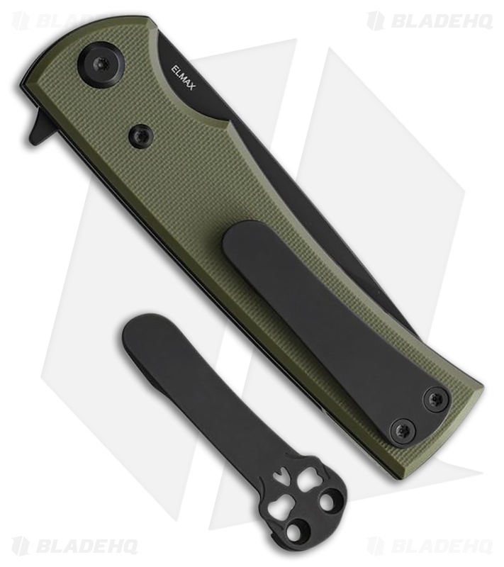 Chaves Knives Liberation Street Drop Point Knife Green G-10 (3.1" Black PVD)