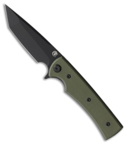 Chaves Knives Liberation Street Tanto Knife Green G-10 (3.1" Black PVD)