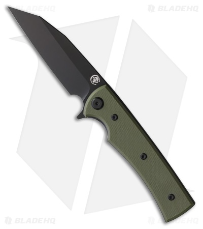 Chaves Knives Blue Label Sangre Street Knife Green G-10 (3.5" Black PVD)