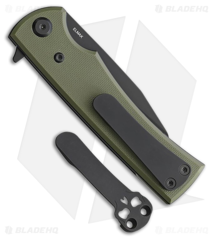 Chaves Knives Blue Label Sangre Street Knife Green G-10 (3.5" Black PVD)