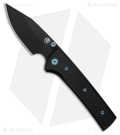 Chaves Blue Label Scapegoat Street Knife Knurled Black Al/Blue Ti (3.5" PVD)