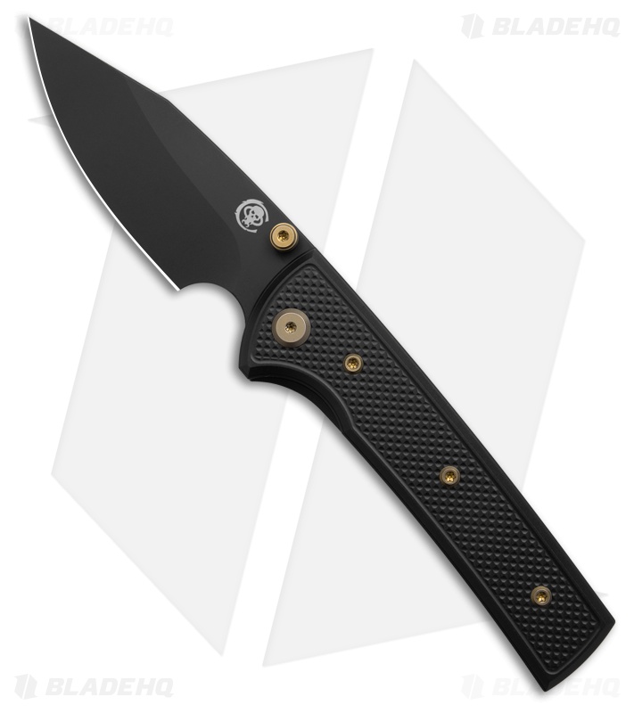 Chaves Blue Label Scapegoat Street Knife Knurled Black Al/Bronze Ti (3.5" PVD)