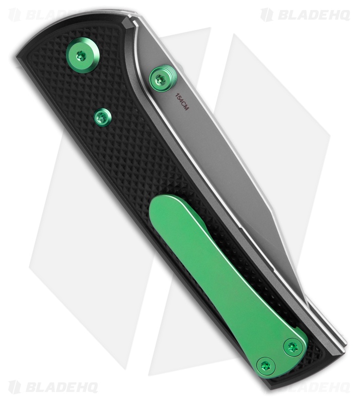 Chaves Blue Label Scapegoat Street Knife Knurled Black Al/Green Ti (3.5" SW)