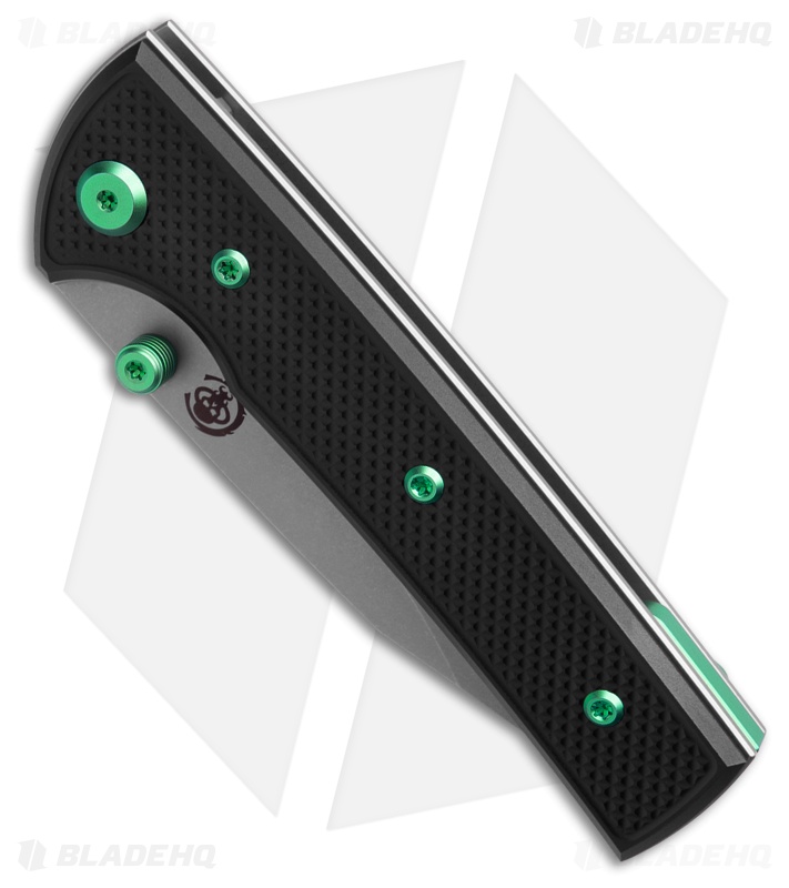 Chaves Blue Label Scapegoat Street Knife Knurled Black Al/Green Ti (3.5" SW)