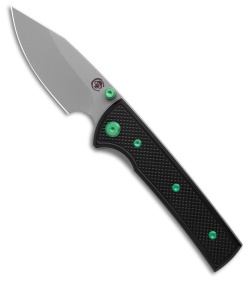 Chaves Blue Label Scapegoat Street Knife Knurled Black Al/Green Ti (3.5" SW)