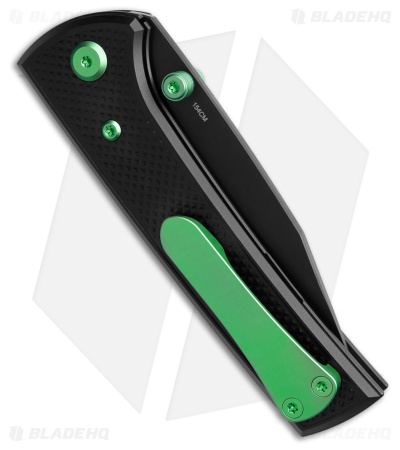 Chaves Blue Label Scapegoat Street Knife Knurled Black Al/Green Ti (3.5" PVD)