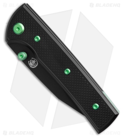 Chaves Blue Label Scapegoat Street Knife Knurled Black Al/Green Ti (3.5" PVD)