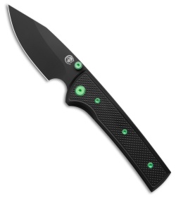 Chaves Blue Label Scapegoat Street Knife Knurled Black Al/Green Ti (3.5" PVD)