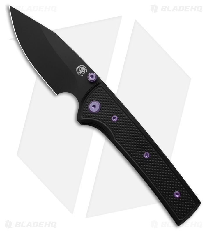 Chaves Blue Label Scapegoat Street Knife Knurled Black Al/Purple Ti (3.5" PVD)