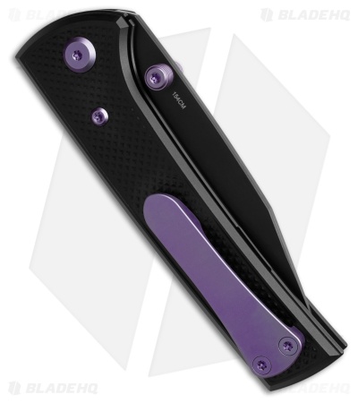 Chaves Blue Label Scapegoat Street Knife Knurled Black Al/Purple Ti (3.5" PVD)