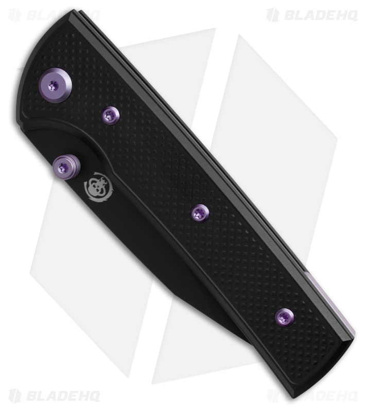 Chaves Blue Label Scapegoat Street Knife Knurled Black Al/Purple Ti (3.5" PVD)