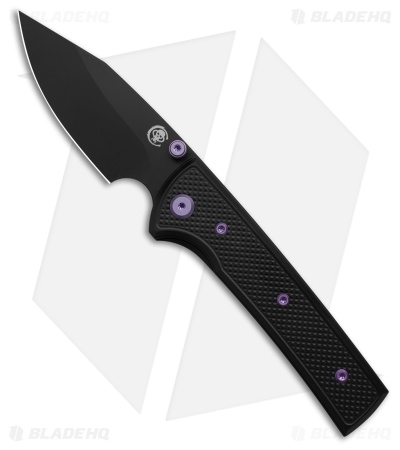 Chaves Blue Label Scapegoat Street Knife Knurled Black Al/Purple Ti (3.5" PVD)