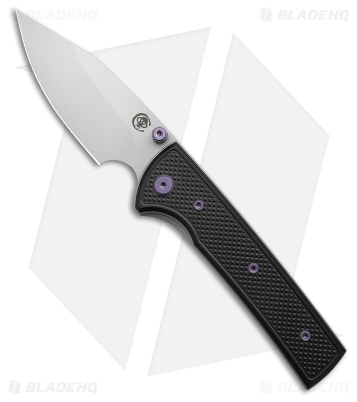 Chaves Blue Label Scapegoat Street Knife Knurled Black Al/Purple Ti (3.5" SW)