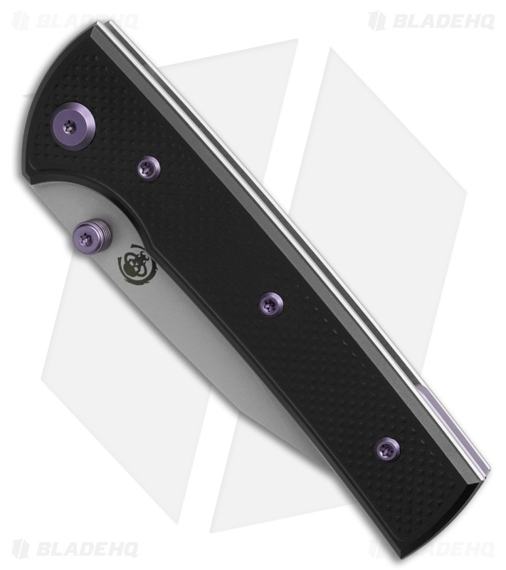 Chaves Blue Label Scapegoat Street Knife Knurled Black Al/Purple Ti (3.5" SW)
