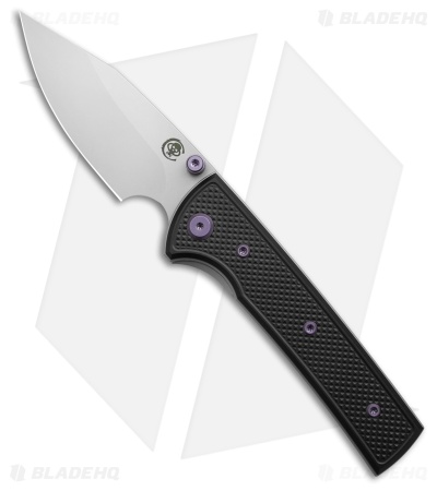 Chaves Blue Label Scapegoat Street Knife Knurled Black Al/Purple Ti (3.5" SW)