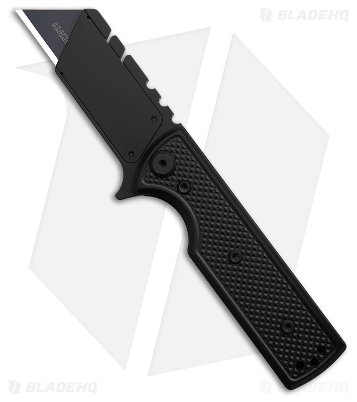 Chaves CHUB Flipper Blue Label Knife Black Knurled Al/Black Ti (1" Utility)
