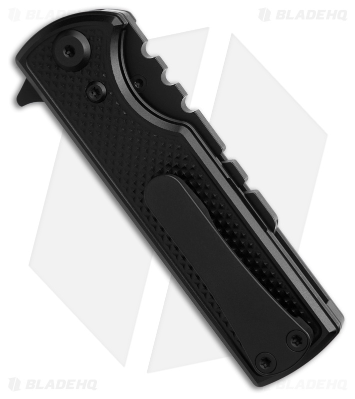 Chaves CHUB Flipper Blue Label Knife Black Knurled Al/Black Ti (1" Utility)