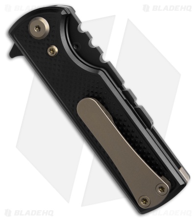 Chaves CHUB Flipper Blue Label Knife Black Knurled Al/Bronze Ti (1" Utility)