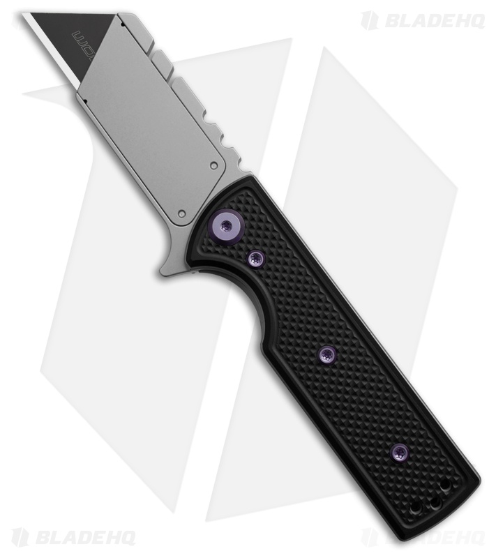 Chaves CHUB Flipper Blue Label Knife Black Knurled Al/Purple Ti (1" SW Utility)