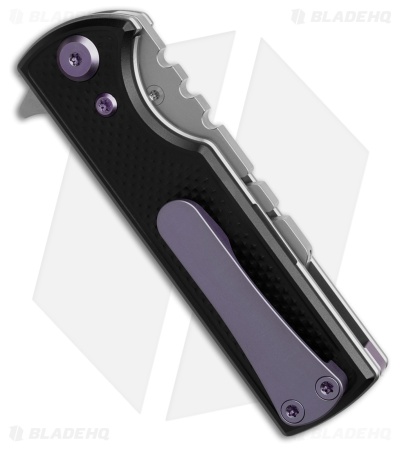 Chaves CHUB Flipper Blue Label Knife Black Knurled Al/Purple Ti (1" SW Utility)