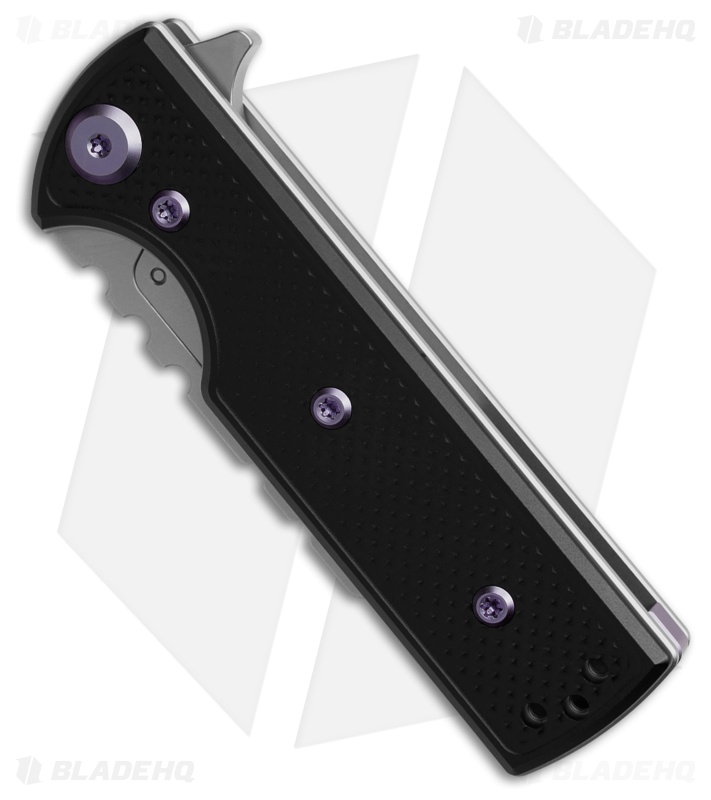 Chaves CHUB Flipper Blue Label Knife Black Knurled Al/Purple Ti (1" SW Utility)